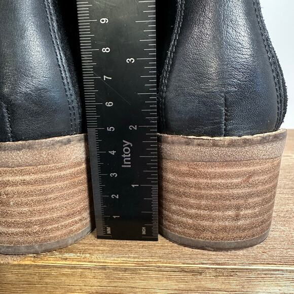 Lucky Brand Timinii Leather Tall Riding Boots Women 7.5 Black Suede Block Heel - Picture 13 of 15